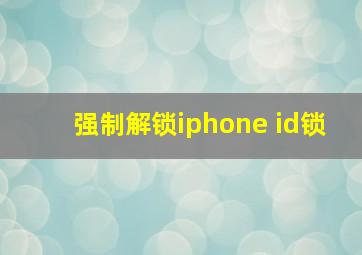 强制解锁iphone id锁